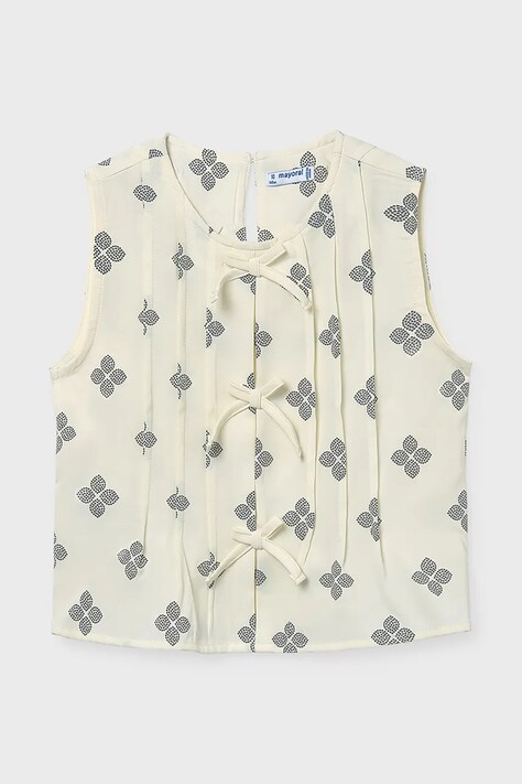 Mayoral bluzka dziecięca kolor biały wzorzysta 6023