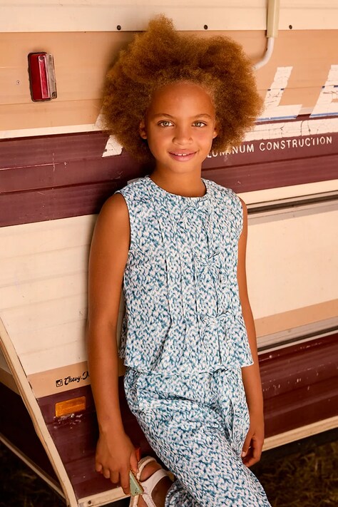 Mayoral bluzka dziecięca kolor niebieski wzorzysta 6023