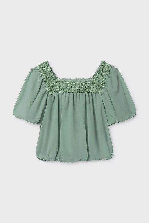 Mayoral bluzka dziecięca kolor zielony gładka 6156