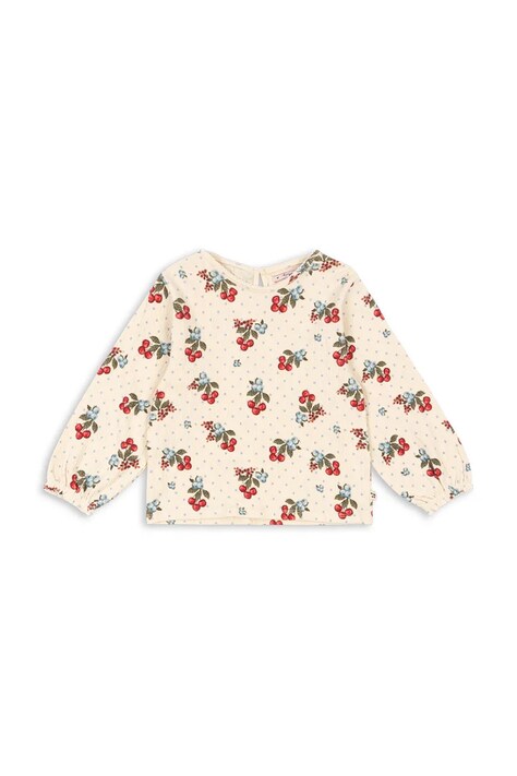 Konges Sløjd bluzka dziecięca CHLEO BLOUSE GOTS kolor beżowy wzorzysta KS104728
