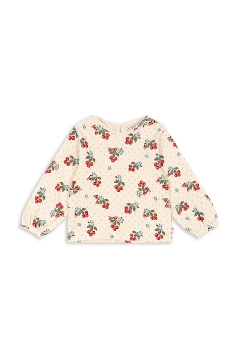 Konges Sløjd bluzka dziecięca CHLEO BLOUSE GOTS kolor beżowy wzorzysta KS104728