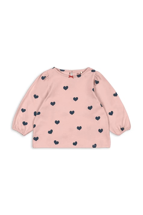 Detská bavlnená blúzka Konges Sløjd DREY SLIT BLOUSE GOTS ružová farba, vzorovaná, KS104770