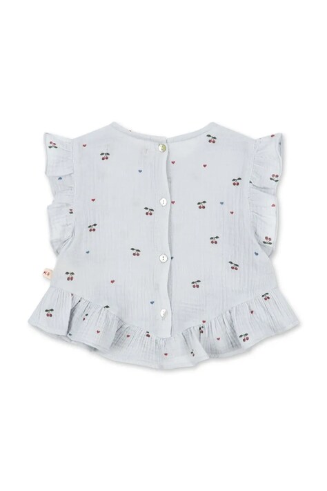 Konges Sløjd блузка із рюшами дитяча бавовняна COCO TOP GOTS — SS26-BDG00U, блакитний — фото 2