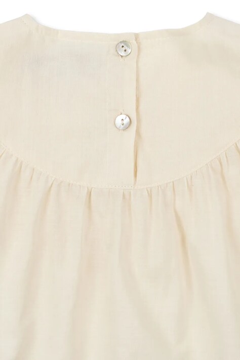 Konges Sløjd блузка із рюшами дитяча бавовняна POSEY TOP — SS26-BDG00W, бежевий — фото 4