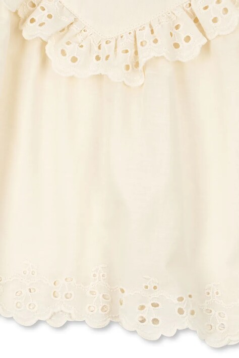 Konges Sløjd блузка із рюшами дитяча бавовняна POSEY TOP — SS26-BDG00W, бежевий — фото 7