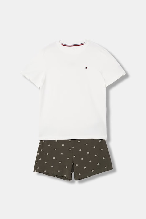 Tommy Hilfiger cămașă de pijama pentru copii bumbac albă UB0UB00575