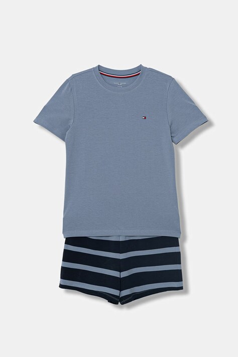 Tommy Hilfiger koszulka piżamowa dziecięca bawełniana niebieska UB0UB00575