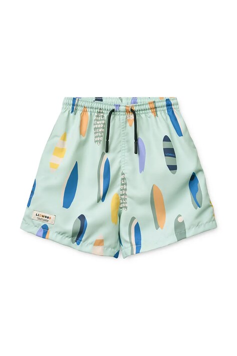 Liewood szorty kąpielowe dziecięce Duke Printed Board Shorts zielone LW20068