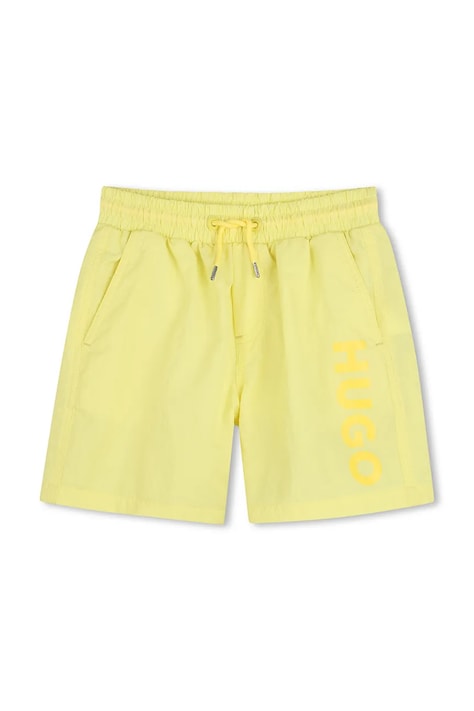 HUGO pantaloni scurți de baie copii culoarea galben, G01185