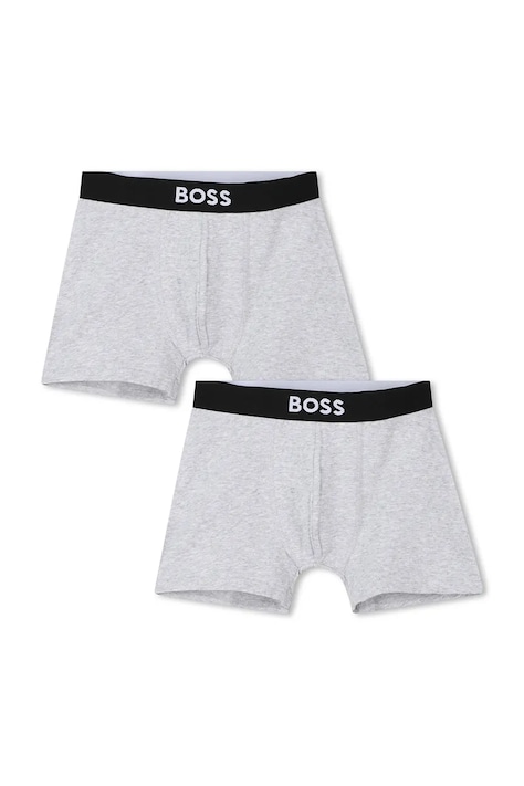 Otroške boksarice BOSS 2-pack siva barva, J52665