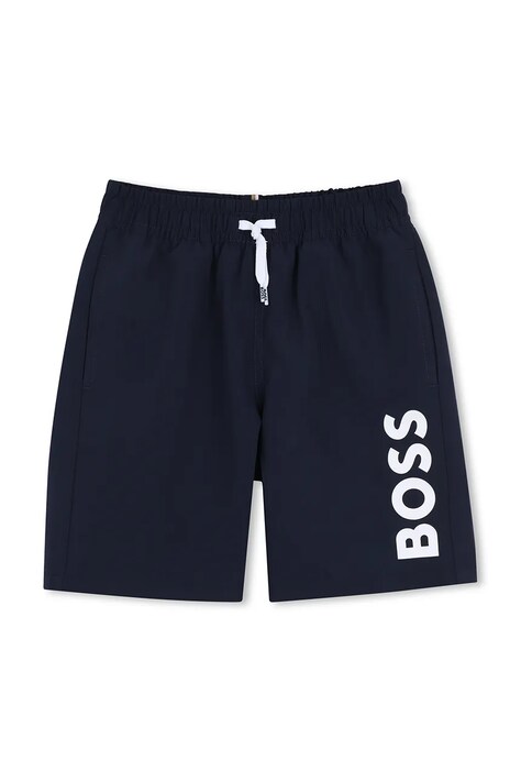 Otroške kopalne kratke hlače BOSS mornarsko modra barva, J53171