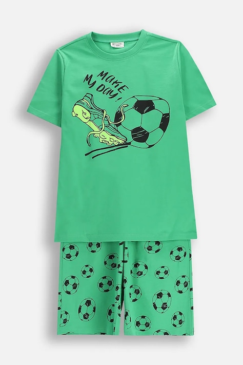 Dětské bavlněné pyžamo Coccodrillo zelená barva, PYJAMAS