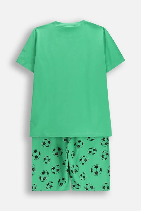 Coccodrillo piżama bawełniana dziecięca kolor zielony wzorzysta PYJAMAS