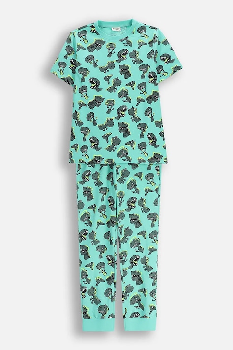Dětské bavlněné pyžamo Coccodrillo zelená barva, PYJAMAS