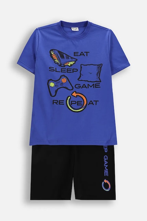 Coccodrillo piżama dziecięca bawełniana niebieska PYJAMAS