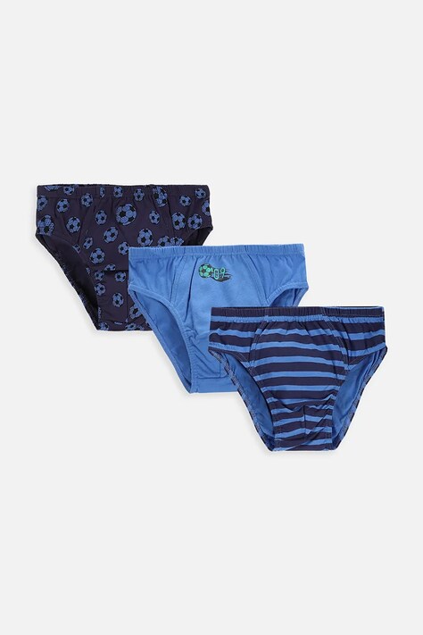 Coccodrillo slip gaće za djecu od pamuka 3-pack plave PANTS