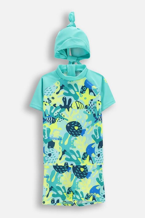 Lemon Explore costum de baie din două piese pentru copii turcoaz SWIMWEAR BOY
