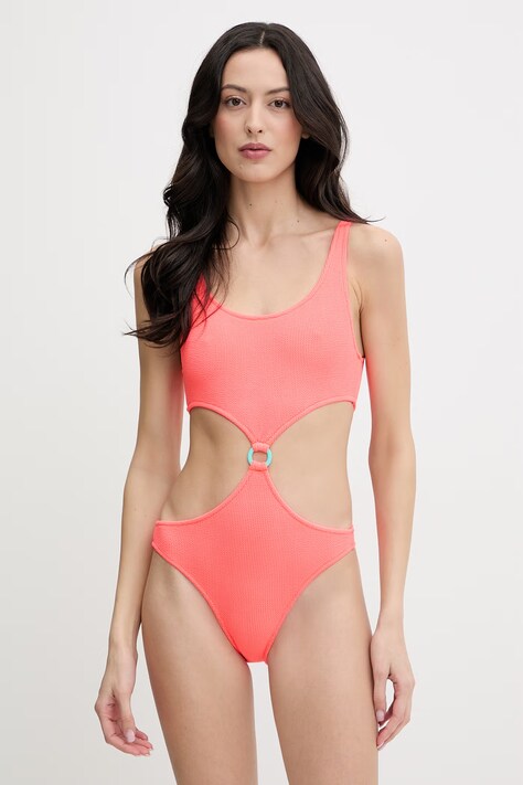 Banana Moon jednoczęściowy strój kąpielowy Scrunchymix kolor pomarańczowy miękka miseczka ROLLING.SCRUNCH