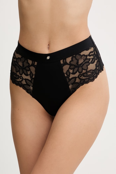 BOSS stringi HW BRIEF BLOSSOM kolor czarny z koronki 50556189