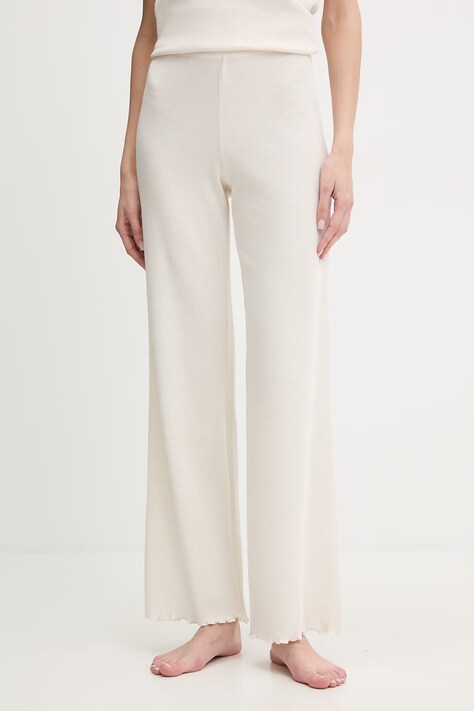 Долнище на пижама BOSS Cosy Waffle Pants в бежово 50557176