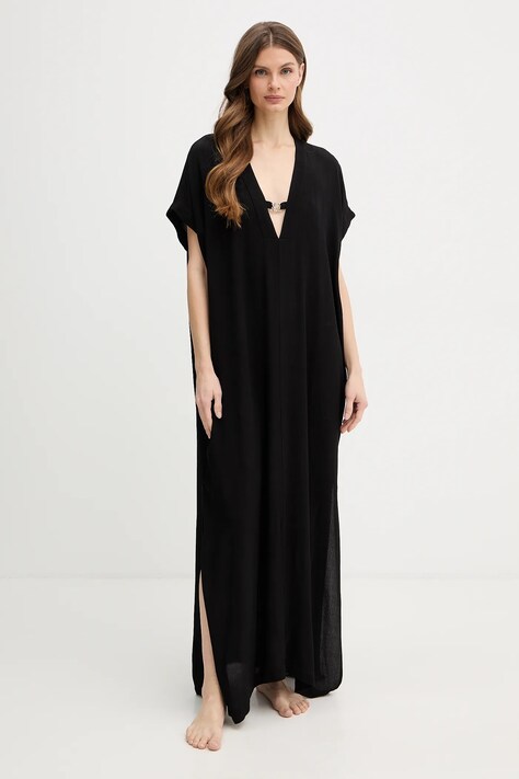BOSS sukienka plażowa Double B Kaftan kolor czarny 50557042