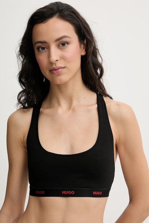HUGO biustonosz HUGO ID BRALETTE kolor czarny gładki 50557092