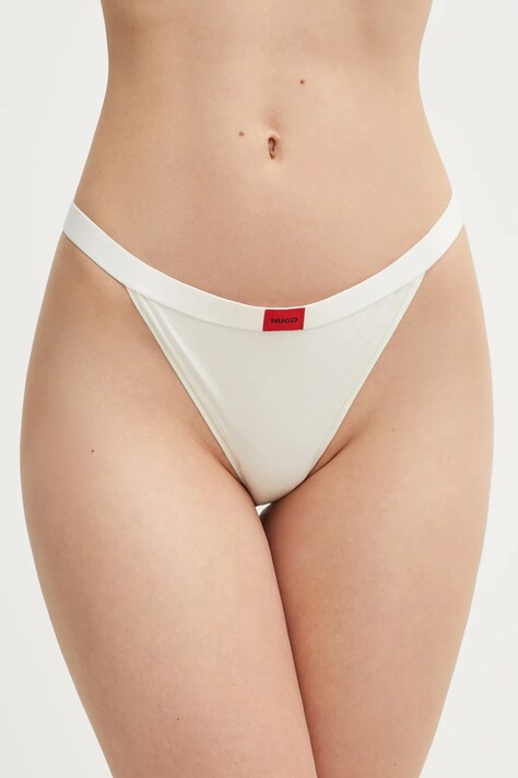 HUGO stringi SIGNATURE STRING kolor beżowy 50557160