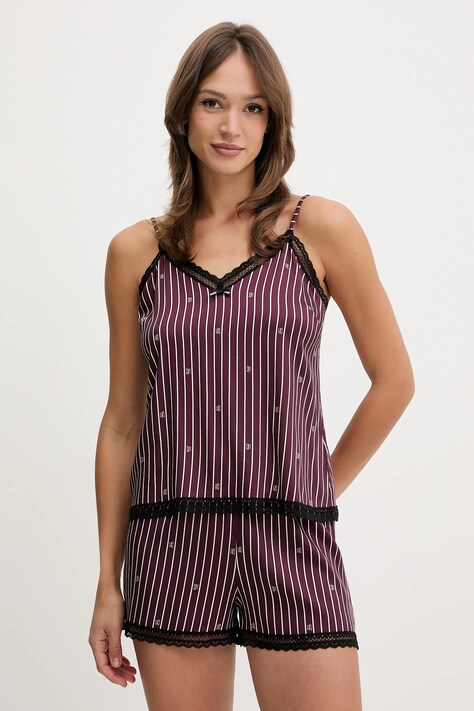 HUGO top piżamowy UNIQUE VEST damska kolor fioletowy 50556752
