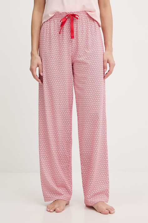 HUGO spodnie piżamowe CASUAL PANTS damska kolor czerwony 50556937