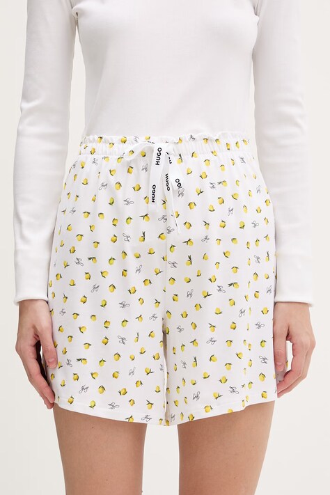 HUGO szorty piżamowe damskie z modalem CASUAL SHORTS beżowe 50556938