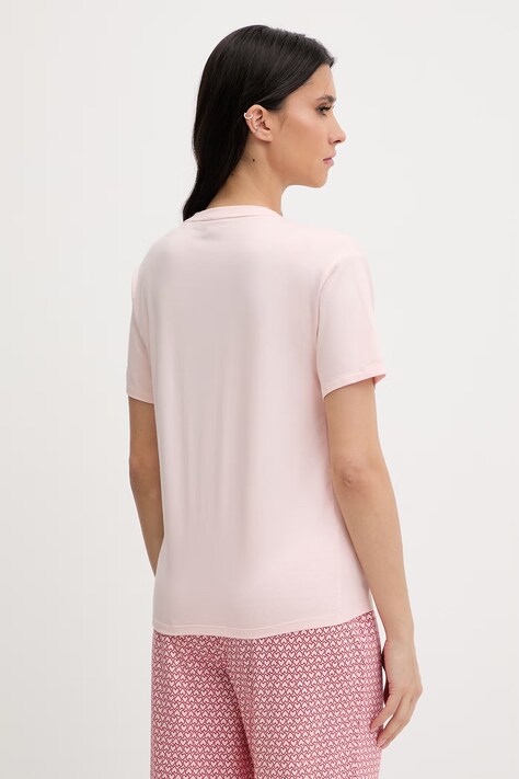 HUGO футболка жіноча з модалем CASUAL T-SHIRT — SS26-BID048, рожевий — фото 3