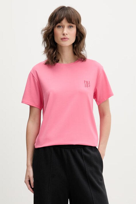 HUGO футболка жіноча з модалем CASUAL T-SHIRT рожева 50556981