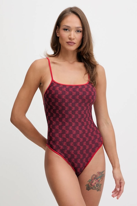 HUGO jednoczęściowy strój kąpielowy kolor czerwony lekko usztywniona miseczka 50555658