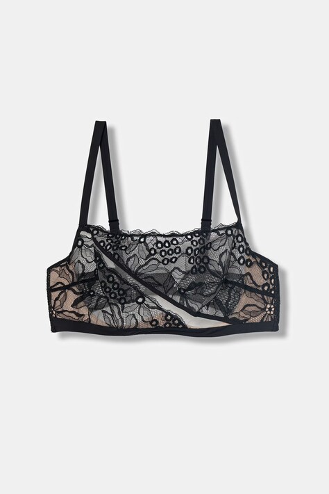 Chantelle biustonosz koronkowy ROXANE czarny C01TNM