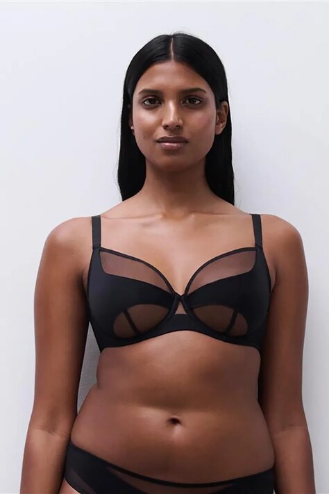 Chantelle biustonosz kolor czarny koronkowy gładki C1AAMU