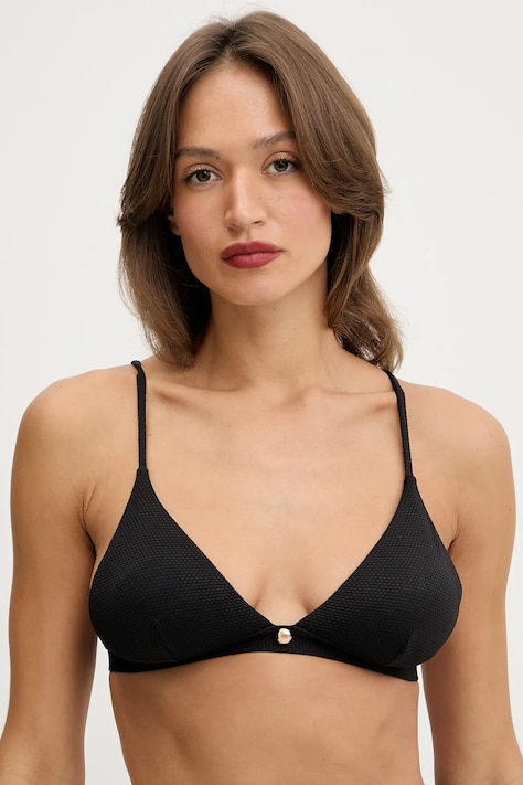 Karl Lagerfeld biustonosz kąpielowy HOTEL KARL kolor czarny lekko usztywniona miseczka B1W46027