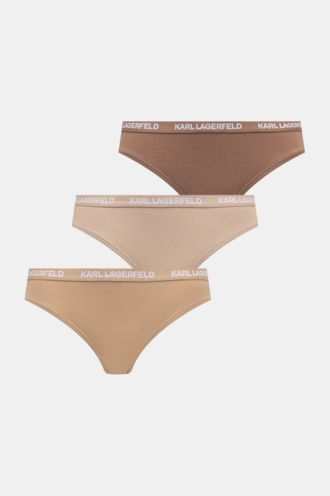 Karl Lagerfeld chiloți full brief pentru femei, din bumbac cu elastan, pachet de 3 bej B1W47033