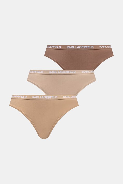 Karl Lagerfeld прашки дамски с памук 3 броя бежови B1W47031