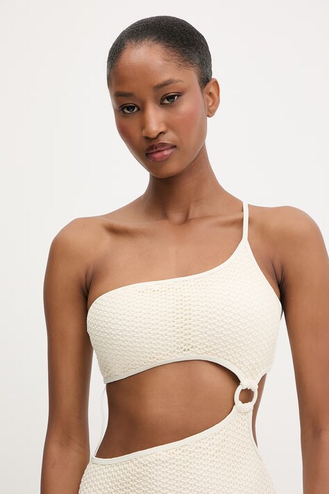 Karl Lagerfeld strój kąpielowy jednoczęściowy damski beżowy B1W46036