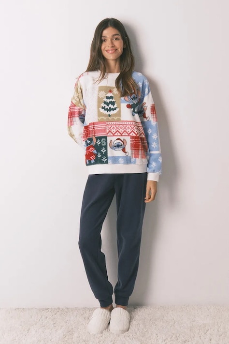 women'secret komplet piżamowy LILO & STITCH damska kolor beżowy 3132237