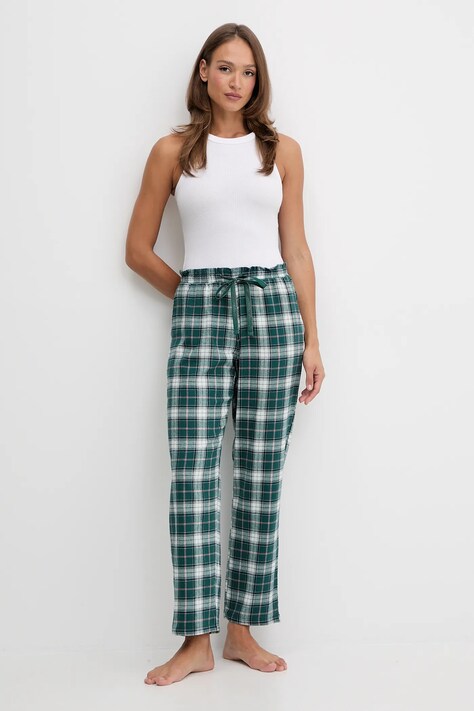 women'secret spodnie piżamowe bawełniane damska kolor zielony bawełniana 3702291