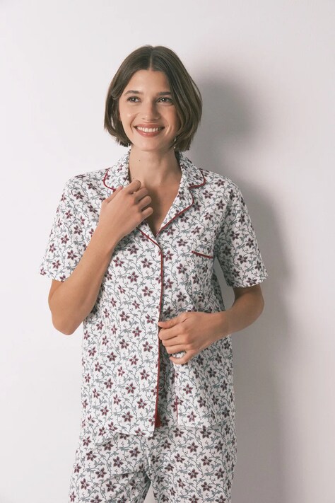 women'secret komplet piżamowy bawełniany damska kolor beżowy bawełniana 3792070