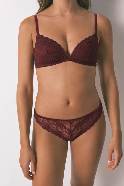 women'secret figi kolor bordowy z koronki 4982647