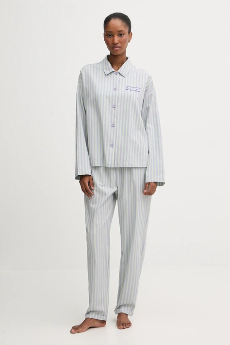 United Colors of Benetton piżama bawełniana x Stranger Things damska kolor zielony bawełniana 4QFZ3P04B