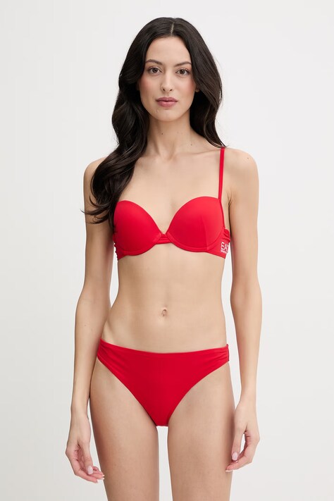 Dvoudílné plavky EA7 Emporio Armani červená barva, vyztužený košík, AF20663.7W000320