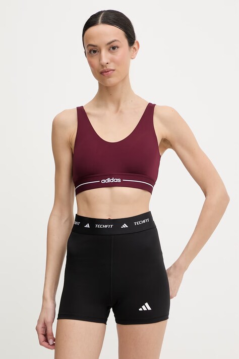 adidas Performance biustonosz sportowy kolor bordowy gładki KC7668