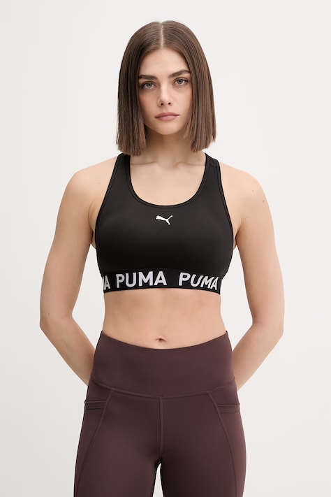 Puma biustonosz sportowy 4KEEPS kolor czarny gładki 526962