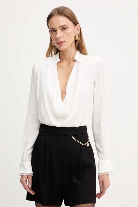 Elisabetta Franchi body damska kolor beżowy gładka CB00261E2