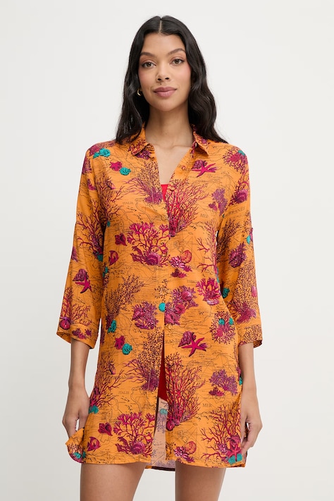 Chantelle koszula plażowa damska pomarańczowa C14YJ0