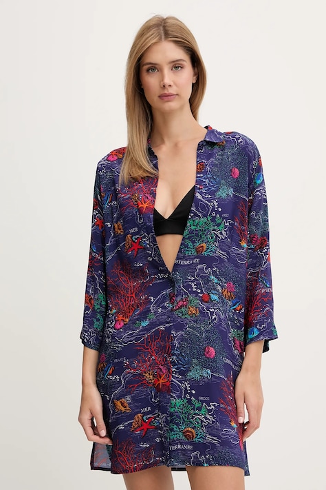 Chantelle koszula plażowa kolor granatowy C14YJ0